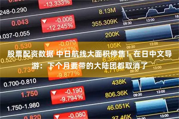 股票配资数据 中日航线大面积停售！在日中文导游：下个月要带的大陆团都取消了