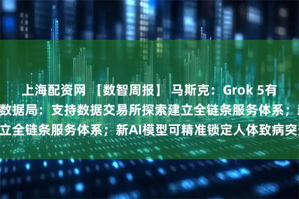 上海配资网 【数智周报】 马斯克：Grok 5有10%概率实现AGI；国家数据局：支持数据交易所探索建立全链条服务体系；新AI模型可精准锁定人体致病突变……
